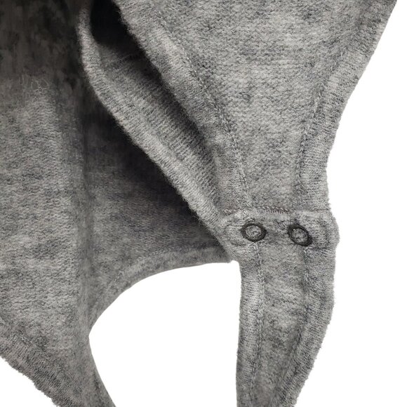 Abercrombie & Fitch Gray Open Knit Long Sleeve Sweater Bodysuit Merino Wool Blen - Picture 8 of 13